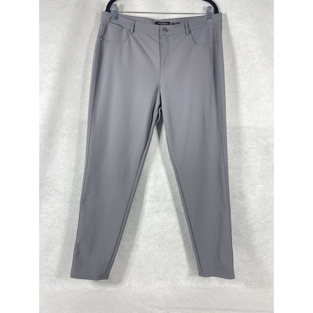 Lafayette 148 New York Mercer Pants Women's 14 Gray 5 Pocket Stretch